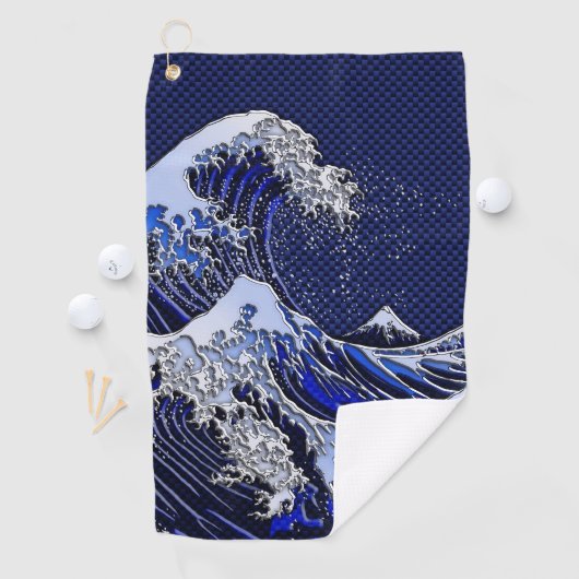 De chroomvezelstijlen van de Great Hokusai Wave Golfhanddoek (Insitu)