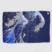 De chroomvezelstijlen van de Great Hokusai Wave Golfhanddoek (Horizontaal)