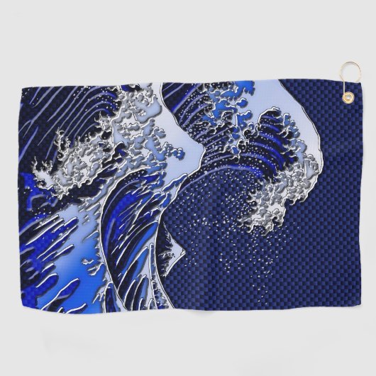 De chroomvezelstijlen van de Great Hokusai Wave Golfhanddoek (Horizontaal)