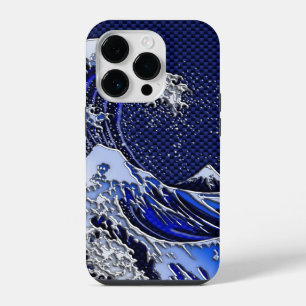 De chroomvezelstijlen van de Great Hokusai Wave iPhone 14 Pro Hoesje