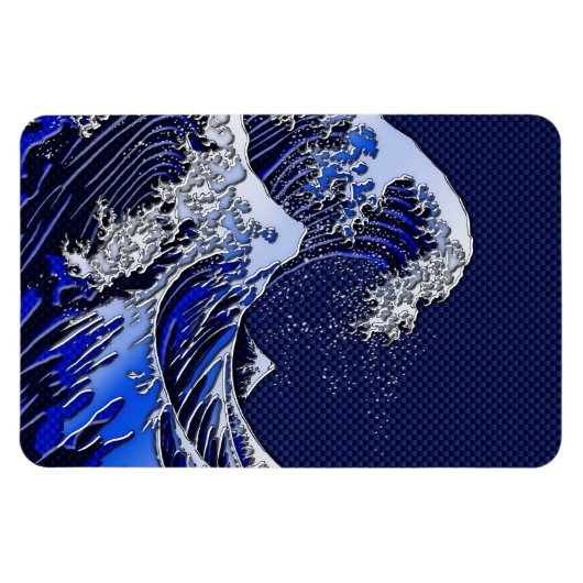 De chroomvezelstijlen van de Great Hokusai Wave Magneet (Horizontaal)