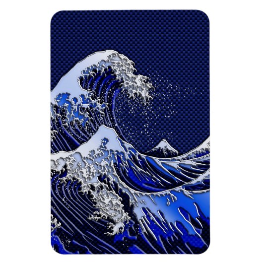 De chroomvezelstijlen van de Great Hokusai Wave Magneet (Verticaal)