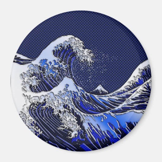 De chroomvezelstijlen van de Great Hokusai Wave Magneet (Voorkant)