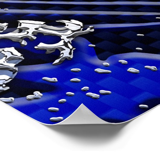 De chroomvezelstijlen van de Great Hokusai Wave Poster (Hoek)