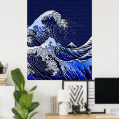 De chroomvezelstijlen van de Great Hokusai Wave Poster (Thuiskantoor)