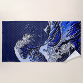 De chroomvezelstijlen van de Great Hokusai Wave Strandlaken (Voorkant)