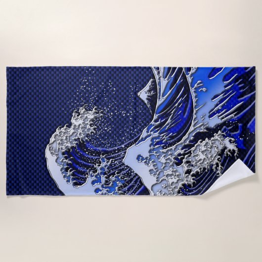 De chroomvezelstijlen van de Great Hokusai Wave Strandlaken (Voorkant)