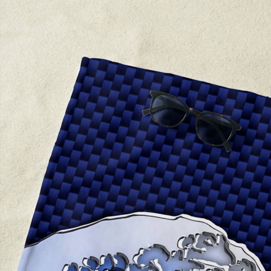 De chroomvezelstijlen van de Great Hokusai Wave Strandlaken (In situ)