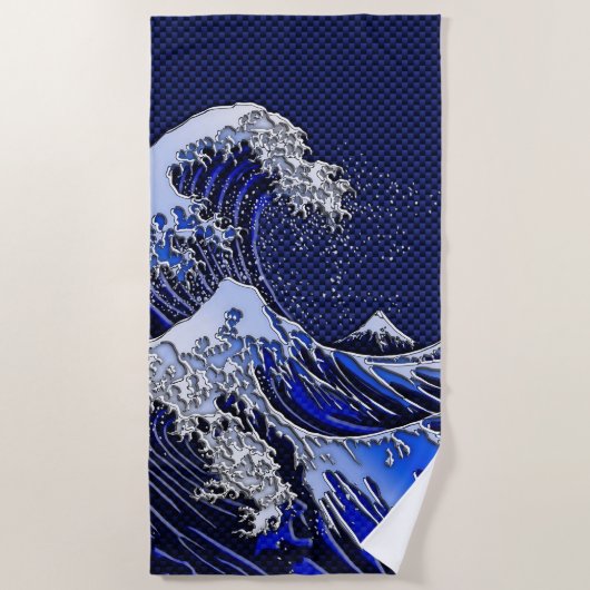 De chroomvezelstijlen van de Great Hokusai Wave Strandlaken (Voorkant)