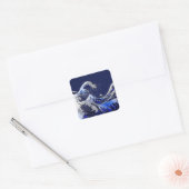 De chroomvezelstijlen van de Great Hokusai Wave Vierkante Sticker (Envelop)