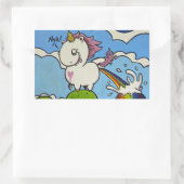 De Chubby Unicorn Rechthoekige Sticker (Tas)
