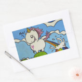 De Chubby Unicorn Rechthoekige Sticker (Envelop)
