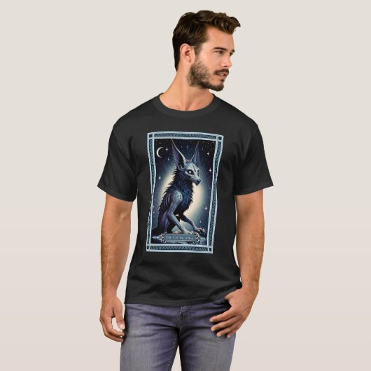 De Chupacabra Tarot Kaart T-shirt (Voorkant volledig)