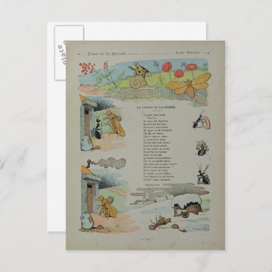De Cicada en de Ant van de Fables Briefkaart (Voorkant / Achterkant)