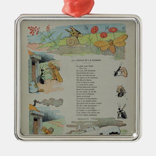 De Cicada en de Ant van de Fables Metalen Ornament (Voorkant)