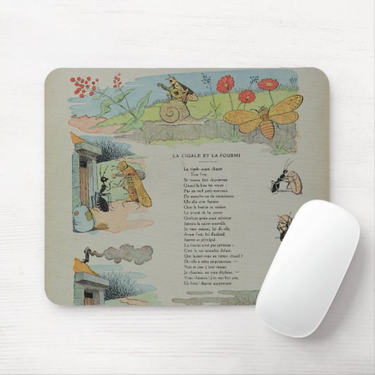 De Cicada en de Ant van de Fables Muismat (Met muis)