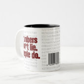 De cijfers liegen niet. Mensen doen dat! Tweekleurige Koffiemok (Voorkant links)