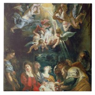 De circulaire, c.1605 (olie op canvas) tegeltje