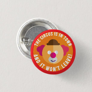De circus is in de stad knop ronde button 3,2 cm