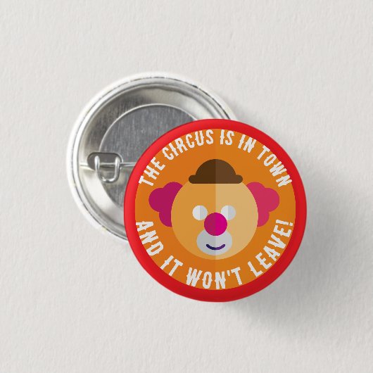 De circus is in de stad knop ronde button 3,2 cm (Voorkant /achterkant)