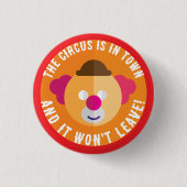 De circus is in de stad knop ronde button 3,2 cm (Voorkant)