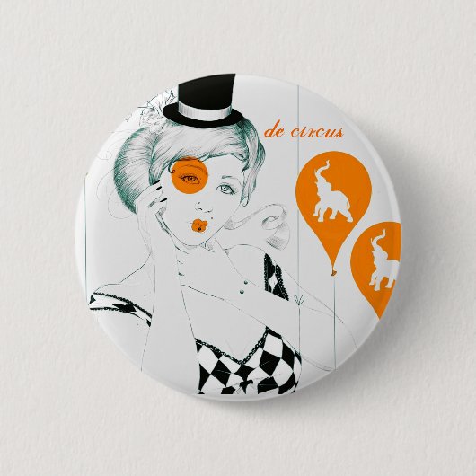 De Circus Ronde Button 5,7 Cm (Voorkant)