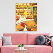 De Circus van Georges Seurat,  Kunst Canvas Afdruk (Insitu (Woonkamer))