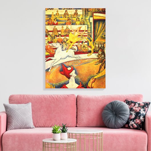 De Circus van Georges Seurat,  Kunst Canvas Afdruk (Insitu (Woonkamer))
