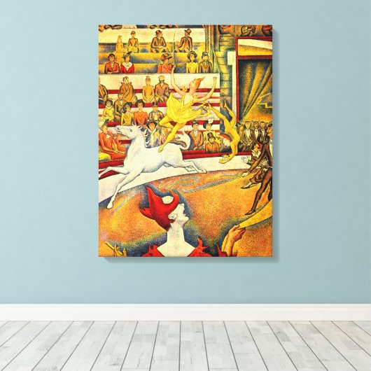 De Circus van Georges Seurat,  Kunst Canvas Afdruk (Insitu (Houten vloer))