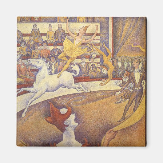 De Circus van Georges Seurat,  Pointillisme Magneet (Voorkant)