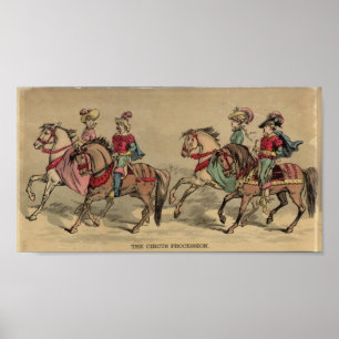 De circusprocessierriders op Horseback Poster