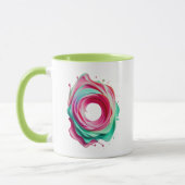 De cirkel Abstract Design met de kleuren Rose en G Mok (Links)