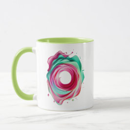 De cirkel Abstract Design met de kleuren Rose en G Mok