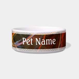 De cirkel doorbreken van de Abstracte Art Cat Bowl Voerbakje