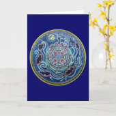 De cirkel van de Seizoenen valt Equinox Mandala Kaart (Gele Bloem)