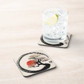 De Cirkel van Enso en Boom Bonsai op Canvas Bier Onderzetter (Rechterzijde)