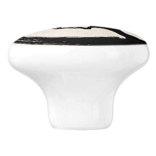 De Cirkel van Enso en Boom Bonsai op Canvas Keramische Knop (Zijkant)