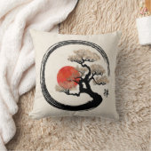 De Cirkel van Enso en Boom Bonsai op Canvas Kussen (Deken)