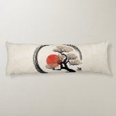 De Cirkel van Enso en Boom Bonsai op Canvas Lichaamskussen (Achterkant)