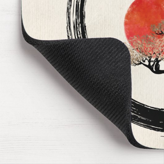 De Cirkel van Enso en Boom Bonsai op Canvas Muismat (Hoek)