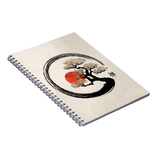 De Cirkel van Enso en Boom Bonsai op Canvas Notitieboek (Rechterzijde)