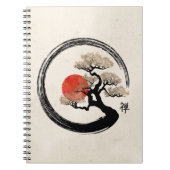 De Cirkel van Enso en Boom Bonsai op Canvas Notitieboek (Voorkant)