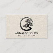 De Cirkel van Enso en Boom Bonsai op Canvas Visitekaartje (Voorkant)