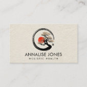 De Cirkel van Enso en Boom Bonsai op Canvas Visitekaartje (Voorkant)