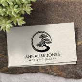 De Cirkel van Enso en Boom Bonsai op Canvas Visitekaartje