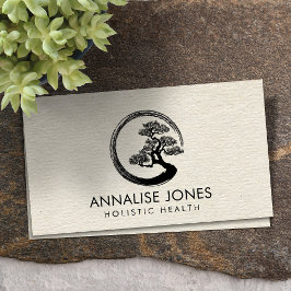 De Cirkel van Enso en Boom Bonsai op Canvas Visitekaartje