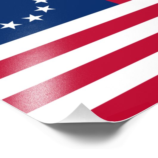 De cirkel van sterren, Amerikaanse vlag - Betsy Ro Foto Afdruk (Hoek)