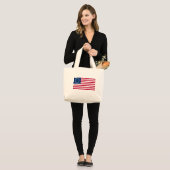 De cirkel van sterren, Amerikaanse vlag - Betsy Ro Grote Tote Bag (Voorkant (model))