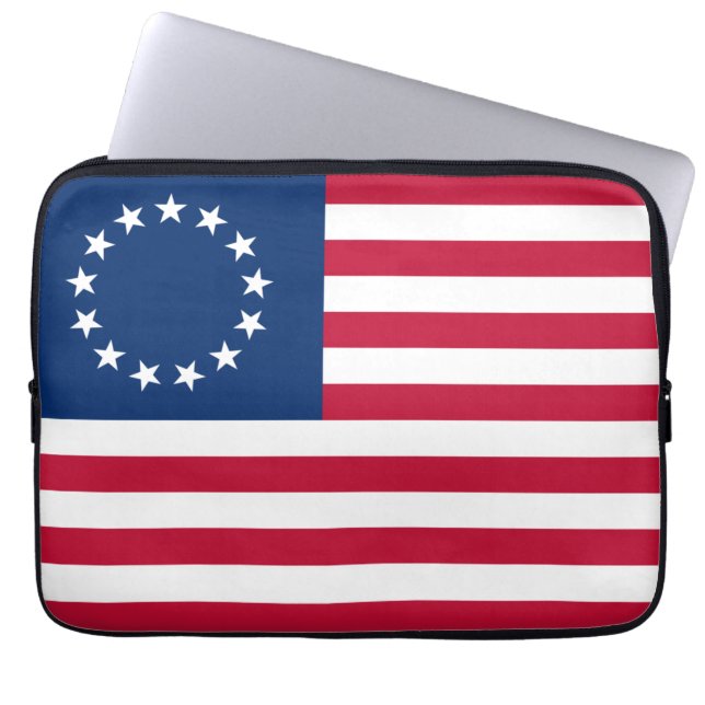 De cirkel van sterren, Amerikaanse vlag - Betsy Ro Laptop Sleeve (Voorkant)