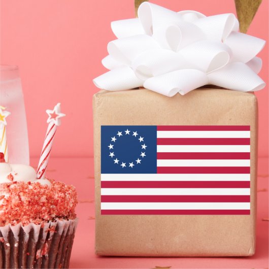 De cirkel van sterren, Amerikaanse vlag - Betsy Ro Rechthoekige Sticker (Feest)